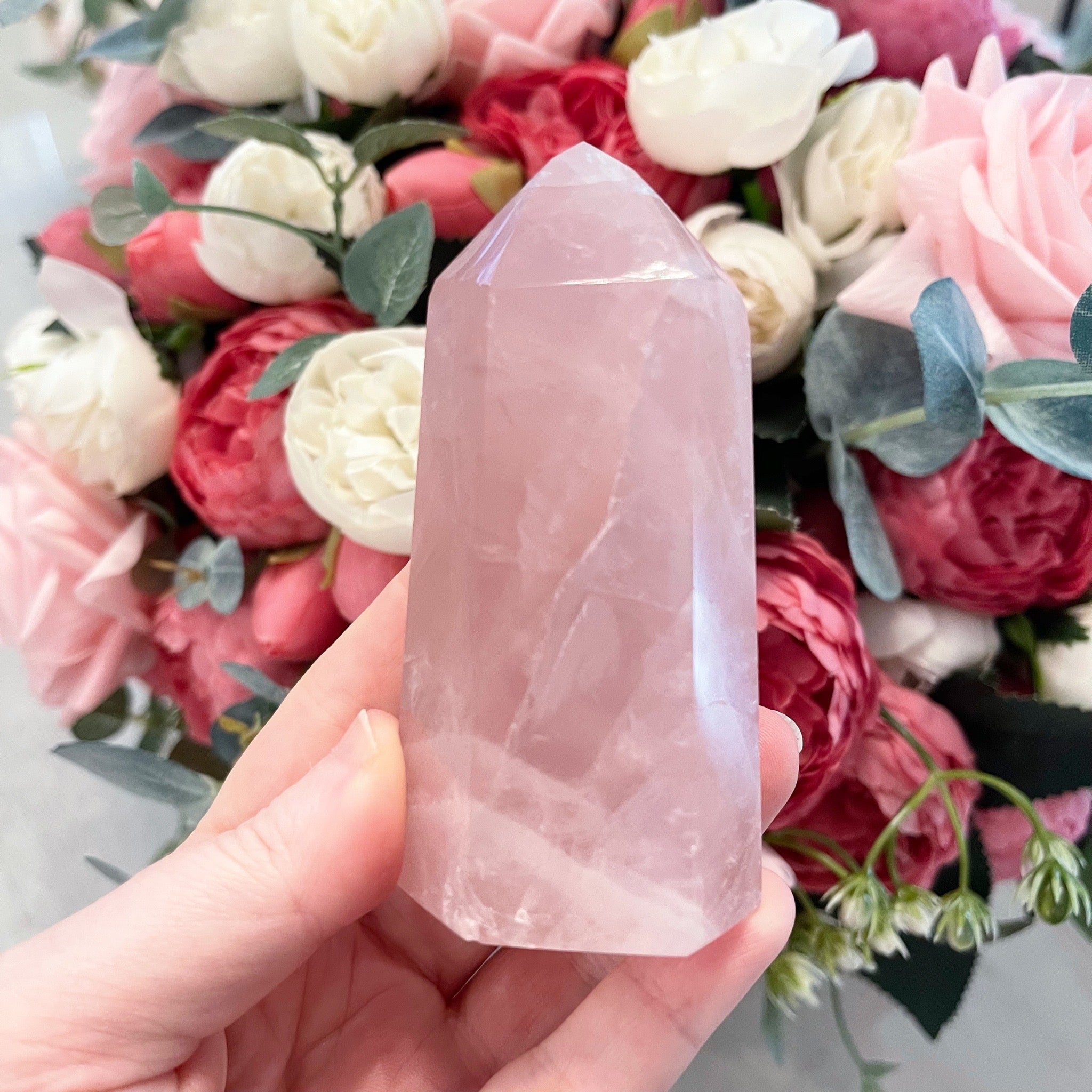 Rose Quartz Crystal Tower – Luscious Earth Creation