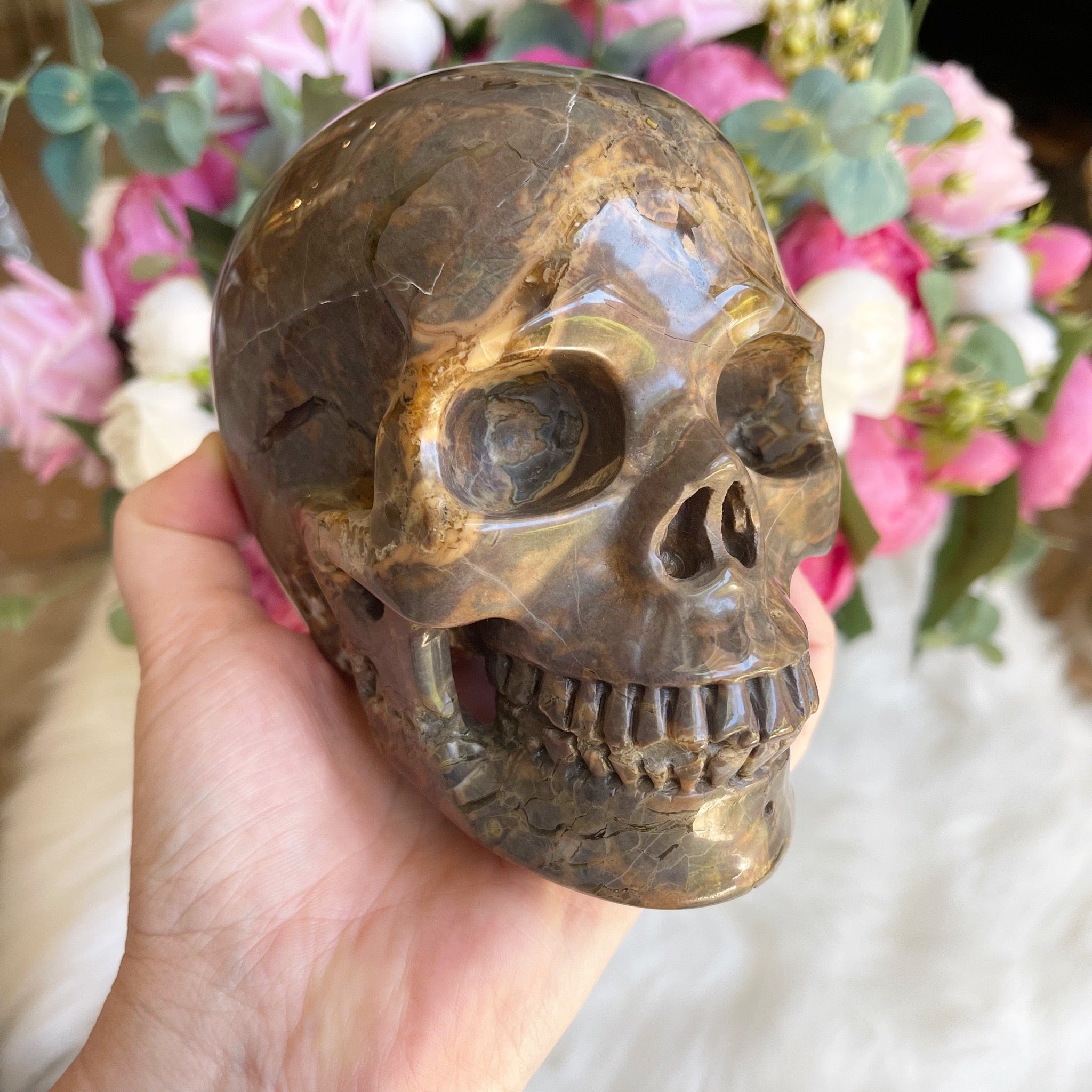 Dinosaur Egg Agate Crystal Skull – Luscious Earth Creation