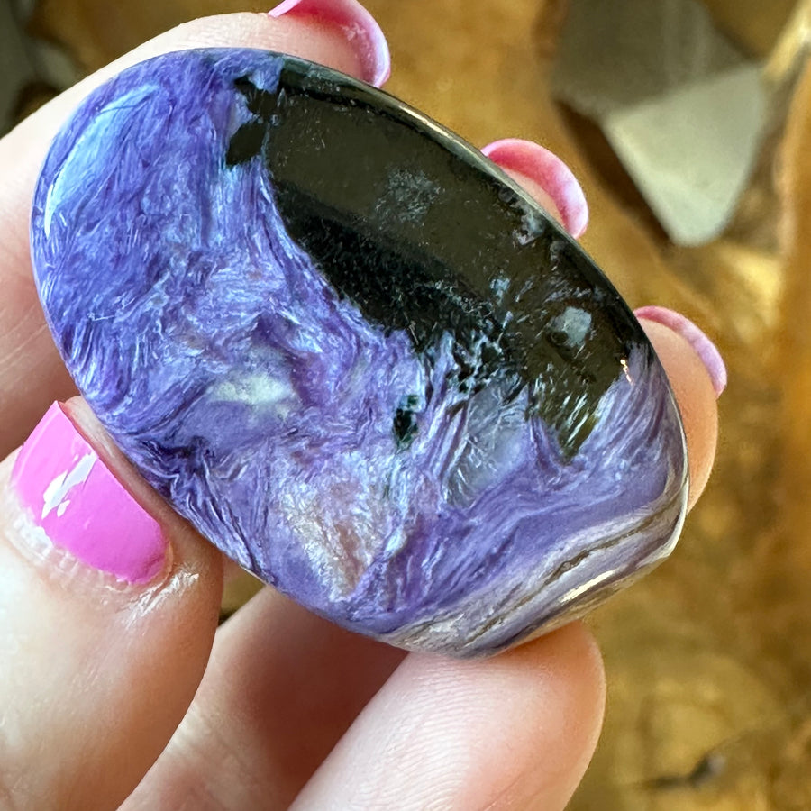 Charoite Crystal Palm Stone