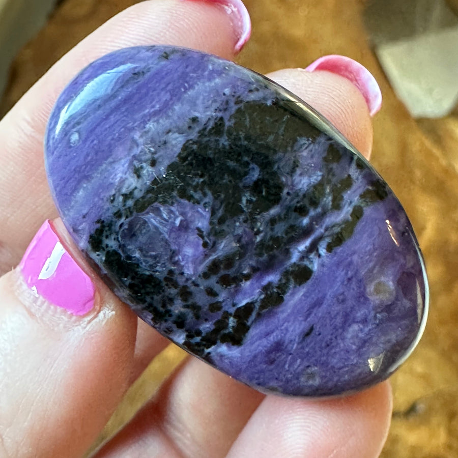 Charoite Crystal Palm Stone