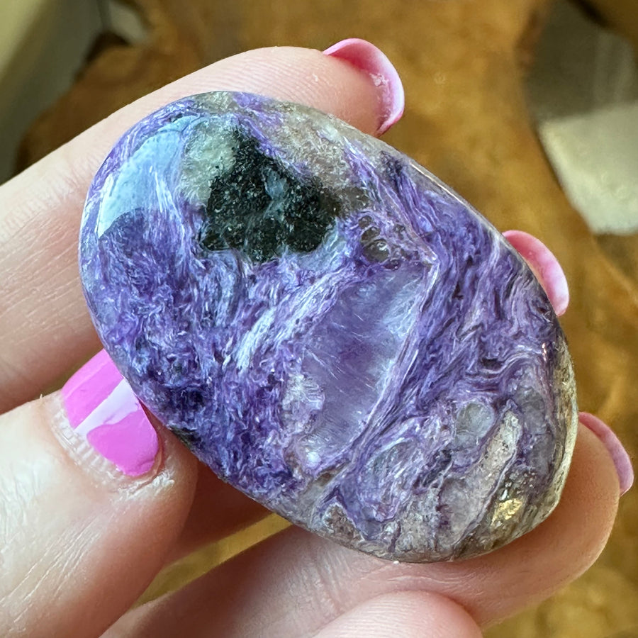 Charoite Crystal Palm Stone