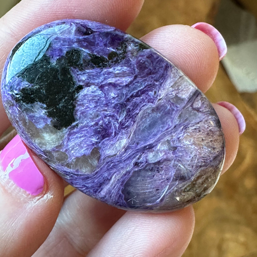 Charoite Crystal Palm Stone