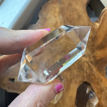 Clear Lemurian Quartz Crystal Polished Double Terminated