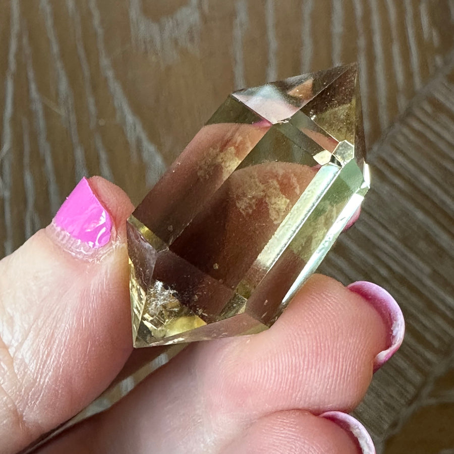 Clear Citrine Quartz Crystal Polished Double Terminated