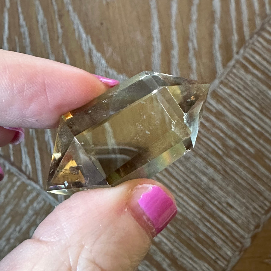 Clear Citrine Quartz Crystal Polished Double Terminated