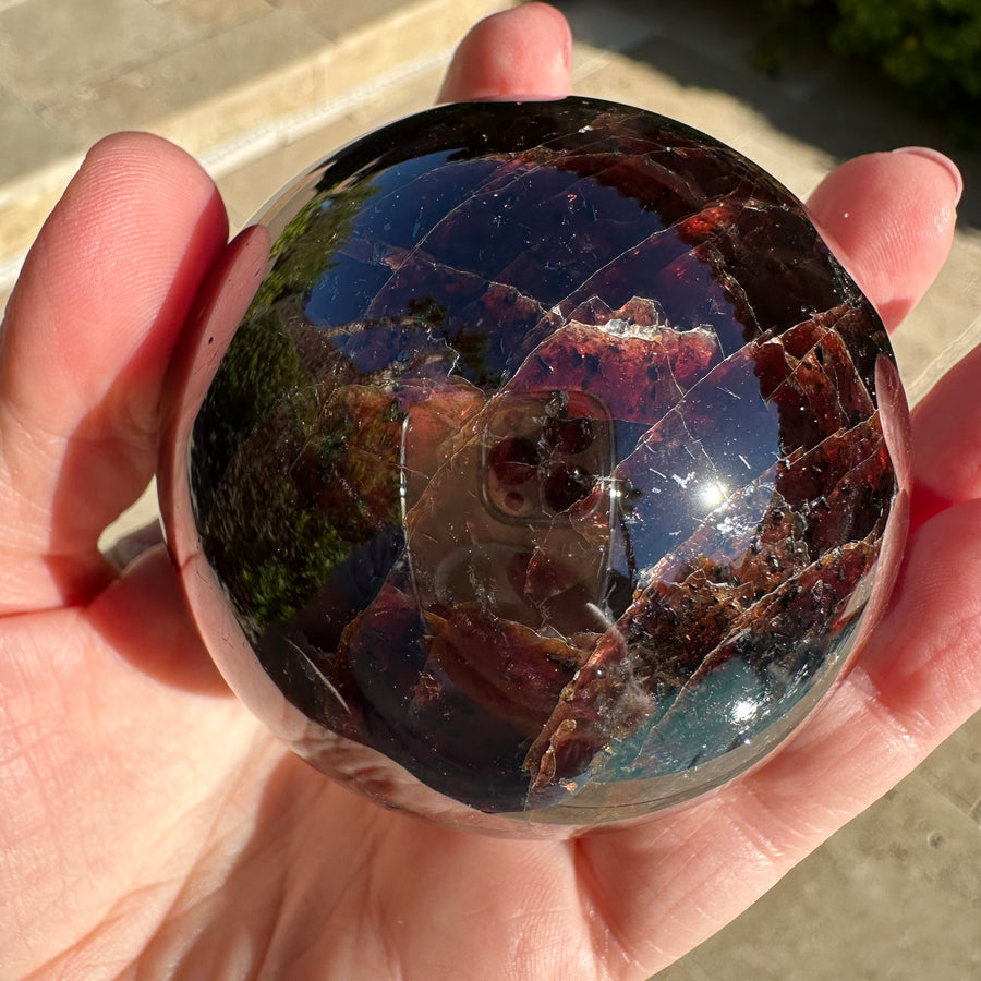 Natural Genuine Star Garnet Sphere