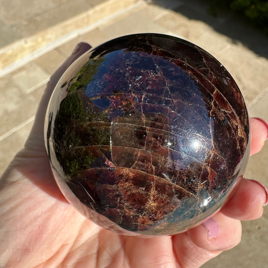 Natural Genuine Star Garnet Sphere