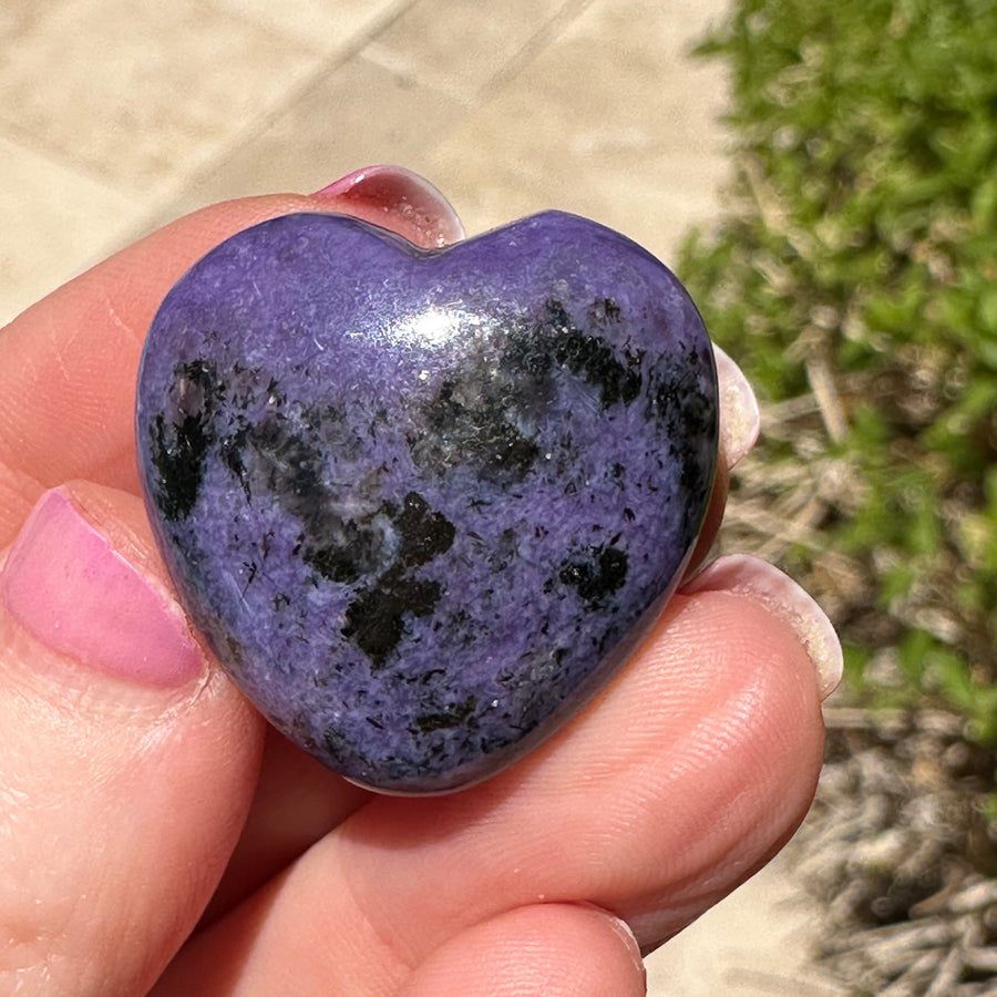 AA Grade Charoite Crystal Heart