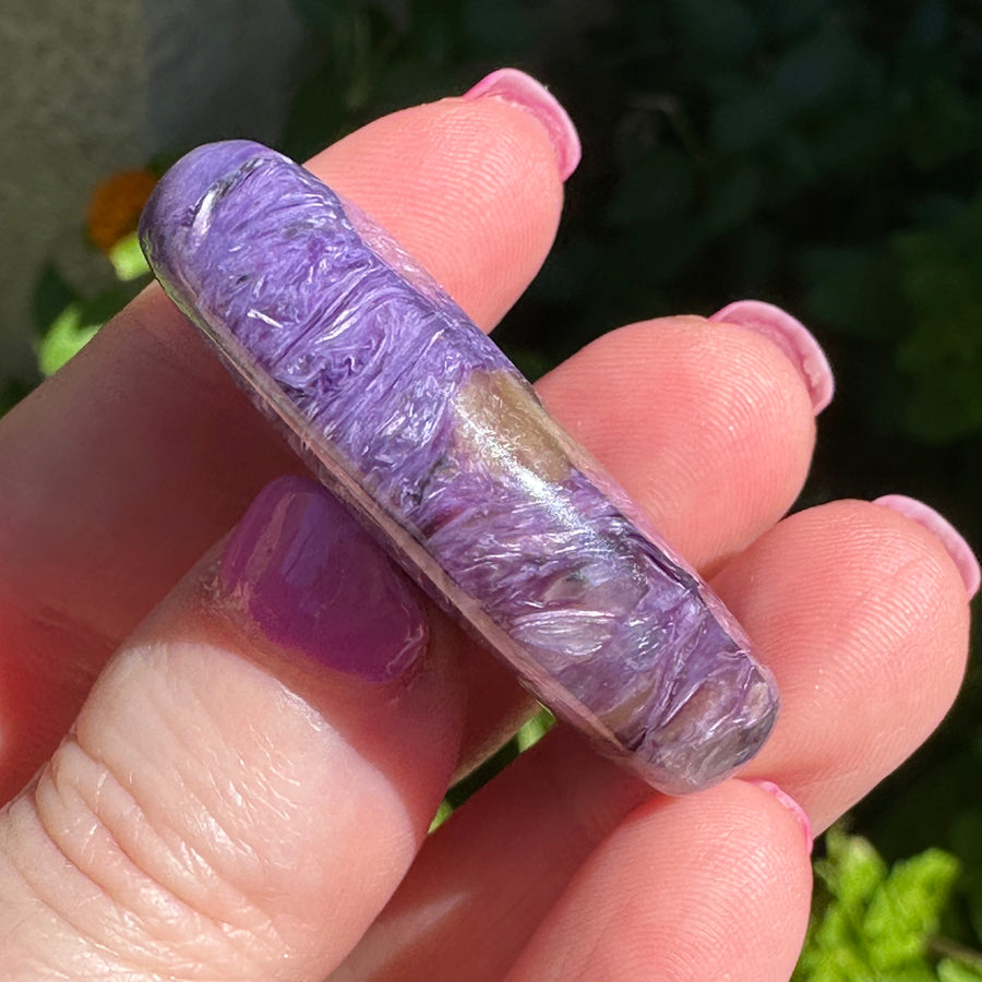 Charoite Crystal Palm Stone Grade A