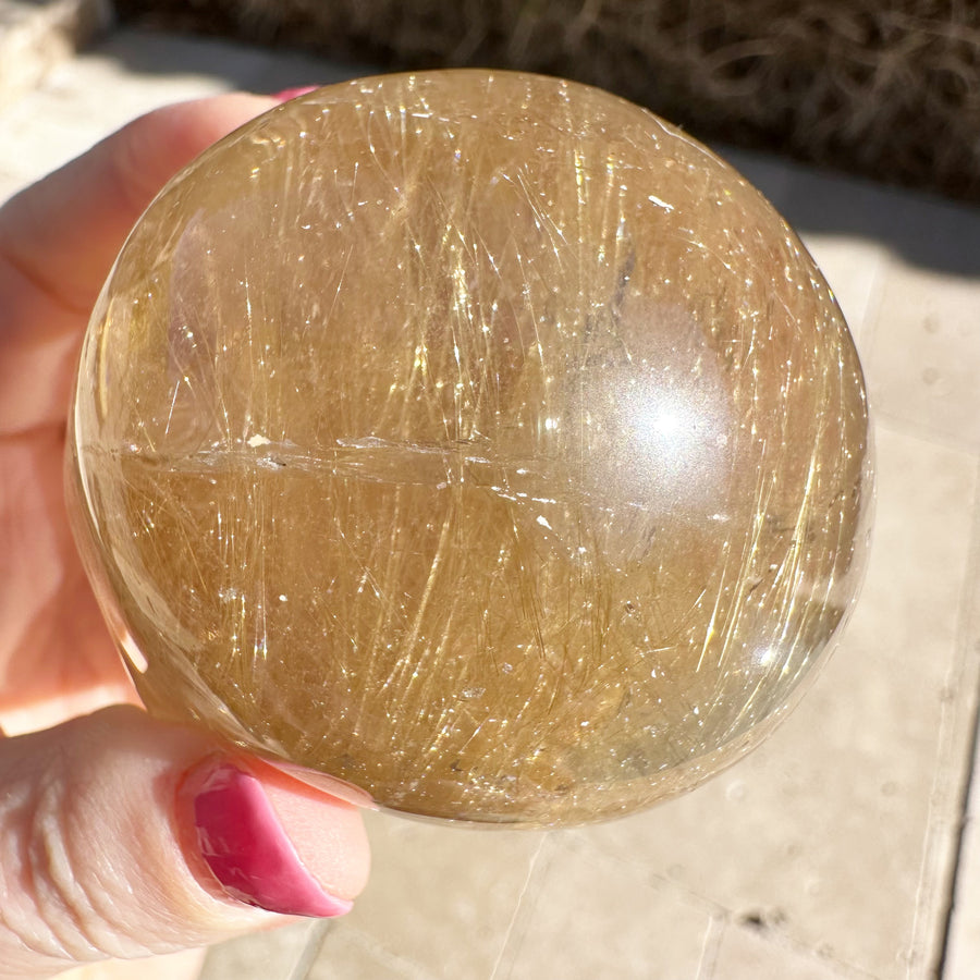 Golden Rutile Citrine Magical Child Crystal Skull Carved by Leandro de Souza