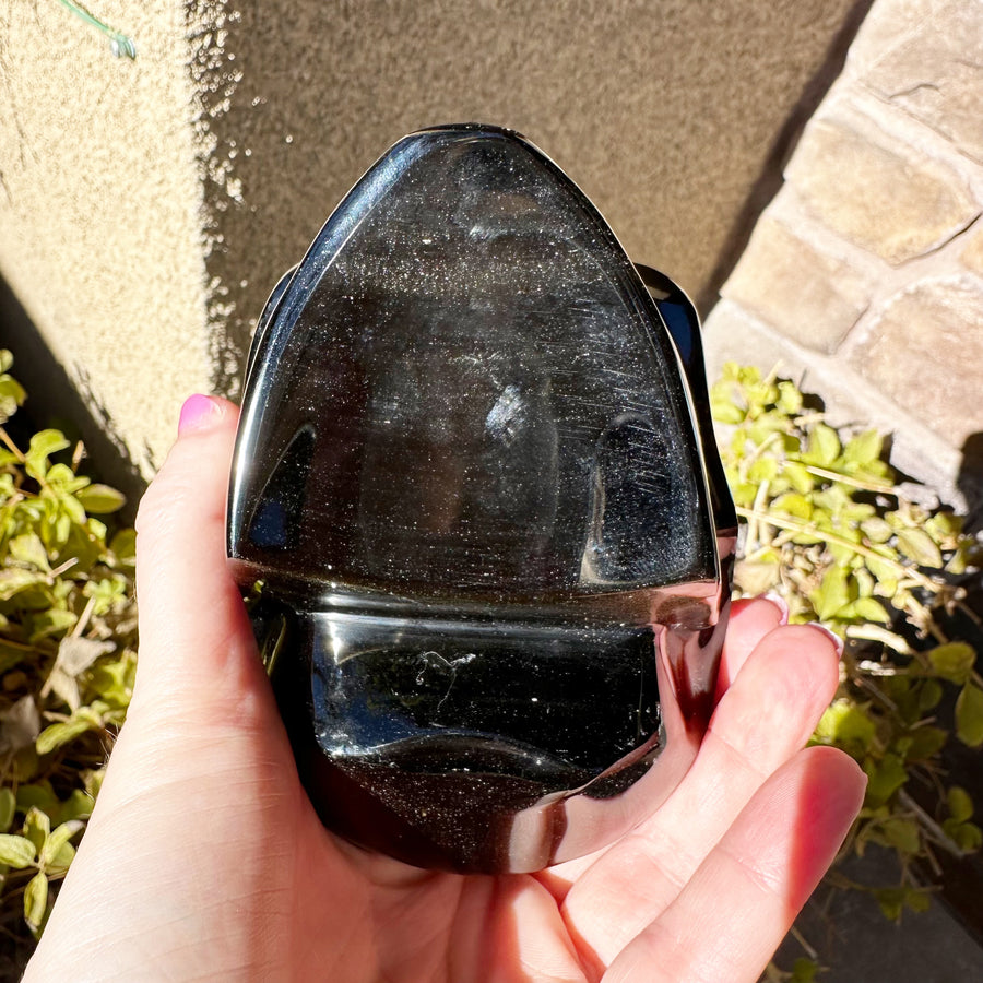 Gold Sheen Obsidian Crystal Skull