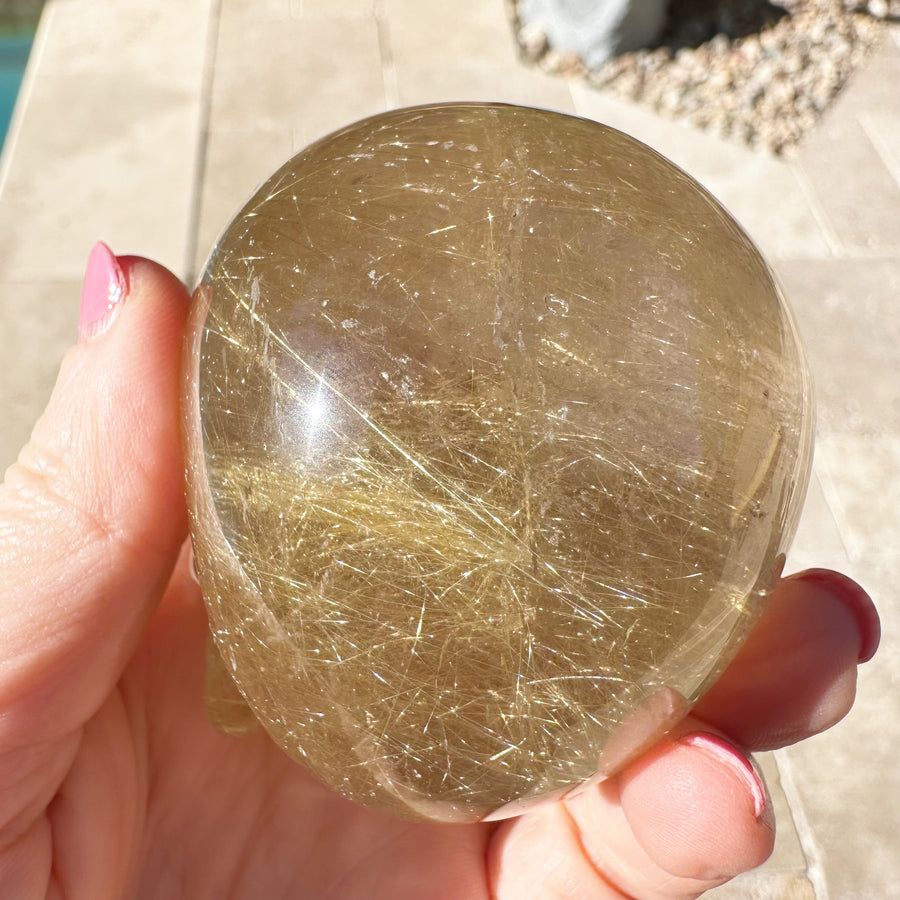 Golden Rutile Citrine Magical Child Crystal Skull Carved by Leandro de Souza