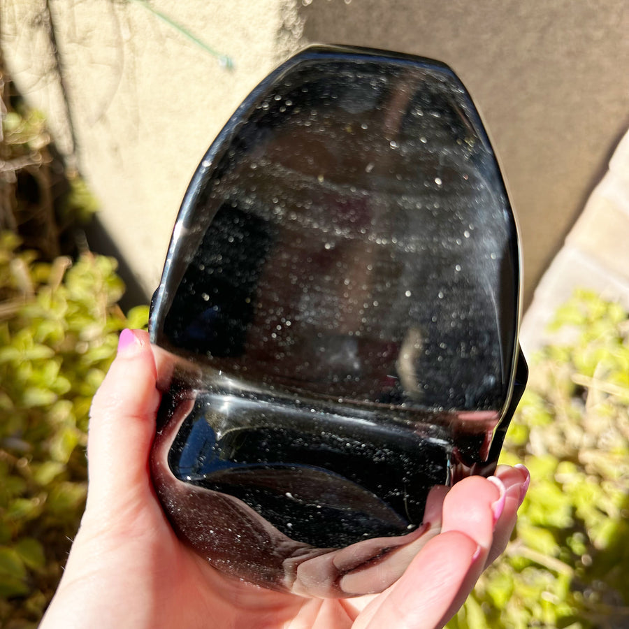 Gold Sheen Obsidian Crystal Skull