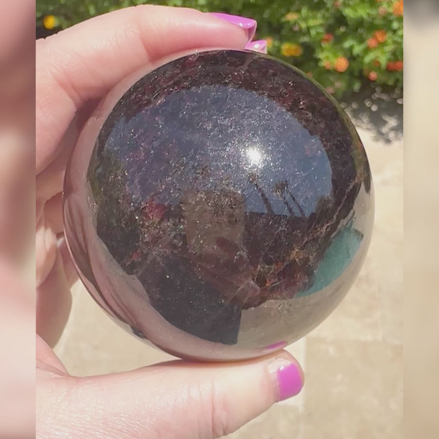 Natural Genuine Garnet Sphere