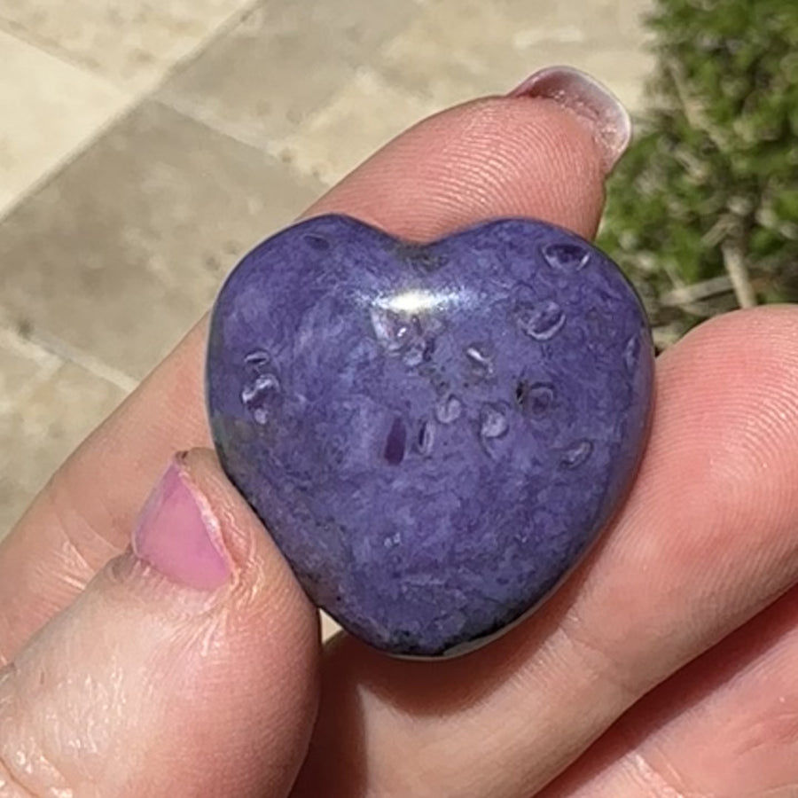 AA Grade Charoite Crystal Heart