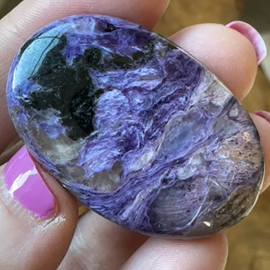 Charoite Crystal Palm Stone