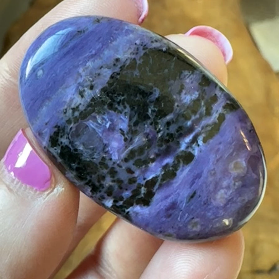 Charoite Crystal Palm Stone