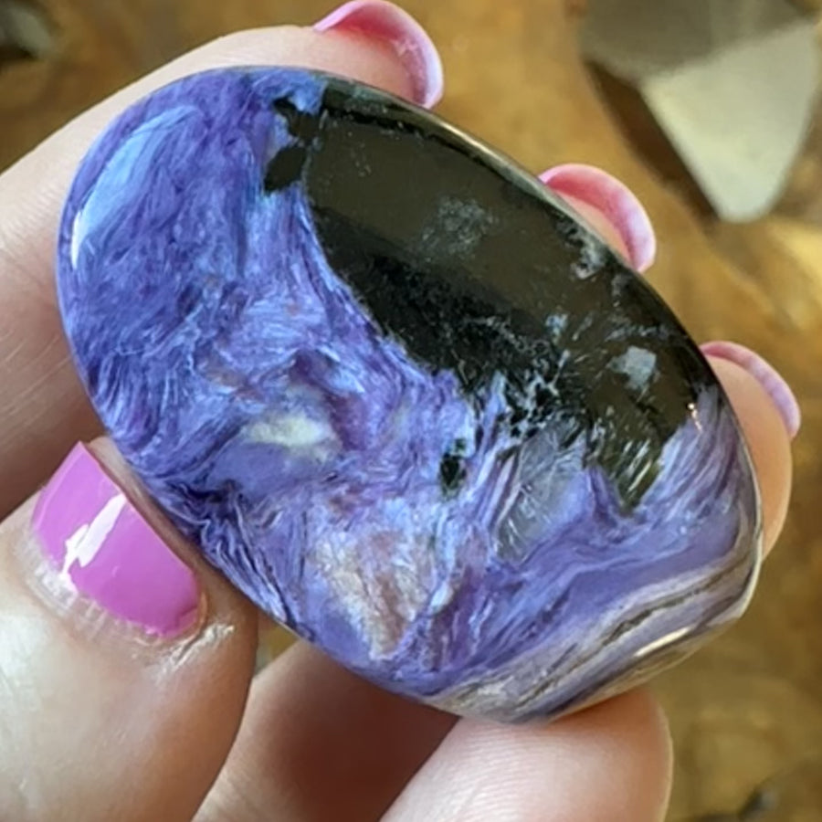 Charoite Crystal Palm Stone